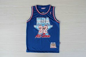 Maillot De Basket All Star 1992 Earvin Johnson 32 Engrener Bleu